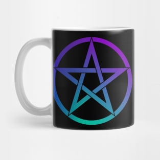 Witch Pentagram in Blue Teal and Purple Mug